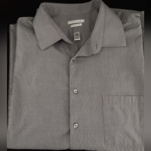 Van Heusen Men's Long Sleeve Grey Dress Shirt neck size 18-18.5